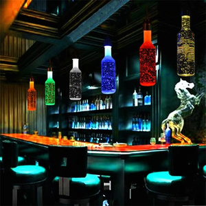 创意LED彩色吧台吊灯气泡水晶酒瓶网红酒吧ktv清吧柜台装饰氛围灯