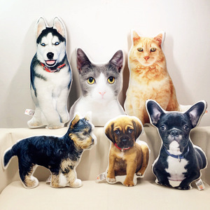 宠物去世纪念抱枕靠垫 照片来图定制3D 猫咪狗狗去世头像模型留念