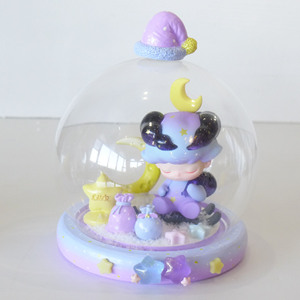 dimoo圣诞20隐藏dimoo夜精灵圣诞贺卡盲盒防尘收纳玻璃罩泡泡玛特