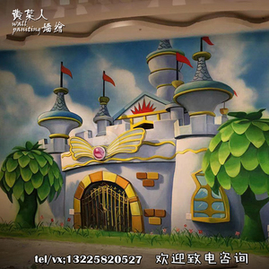 佛山上门墙彩绘手墙绘涂鸦素描画卡通漫画幼儿园学校文化墙体彩绘