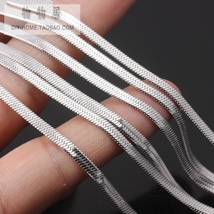 不掉色不锈钢钛钢刀片链条宽扁蛇链子制作项链材料diy饰品配件