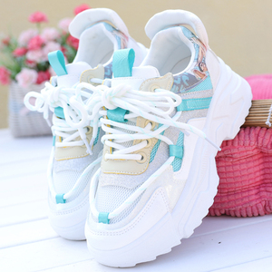 老爹鞋女款春秋平底ins潮鞋子显脚小网面透气学生休闲跑步运动鞋