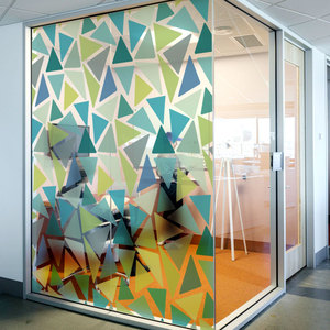 爱贴定制磨砂静电玻璃防爆膜色块琉璃彩色商铺简约现代橱窗--琉璃