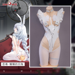 预售uwowo悠窝窝碧蓝航线 恶毒 懒懒的白兔cosplay兔女郎私房内衣