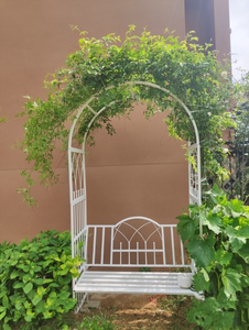家具椅子 铁艺 镂空阳台拱门花架拱门爬藤架铁艺椅子户外月季蔷薇