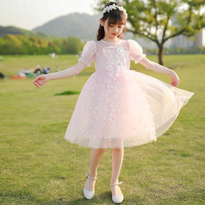 女童高端公主裙夏季中大童连衣裙儿童高级感演出服六一儿童节裙子