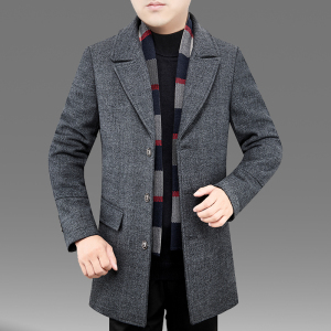 youngor雅戈尔男士双面羊绒大衣羊毛呢子加绒加厚外套秋冬季中长