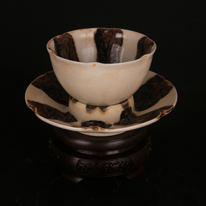 宋 定窑白釉点彩颜色釉杯子盏 仿古旧货瓷器复古家居装饰收藏摆件