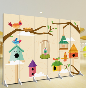 屏风隔断幼儿园学校卡通儿童房客厅卧室动画背景移动推拉伸缩折叠