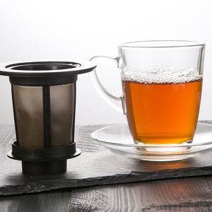 德国finum玻璃水杯不锈钢过滤玻璃杯办公创意泡茶杯茶水分离