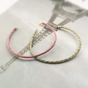 14k包金八股辫粗绳可穿珠手绳手工编织diy手链 可换颜色和粗度