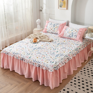 床罩全棉单件床裙式纯棉斜纹床单席梦思1.8m米床笠保护套1.5床群