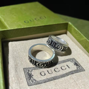 gucci古驰戒指双g925纯银复古小精灵爱无畏男女情侣对戒节日礼物