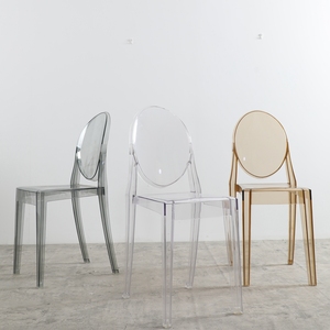 北欧餐椅塑料椅子透明家用现代简约加厚咖啡厅休闲创意靠背洽谈椅