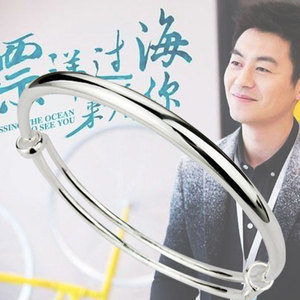 老凤s999祥网红手环情侣亲子银镯子赵小亮朱亚文男女同款纯银手镯