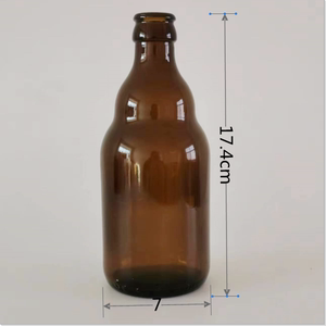 现货330ml玻璃啤酒空瓶子 奶茶汽水冷饮咖啡饮料瓶鸡尾酒瓶送盖子