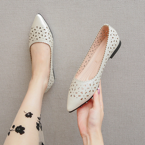 镂空单鞋女夏季2021年新款浅口软底包头凉鞋透气女瓢鞋小码33-34