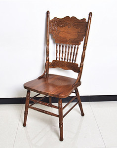 高档复古实木椅子雕花美式法式中古摄影温莎椅地中海书桌网红靠背