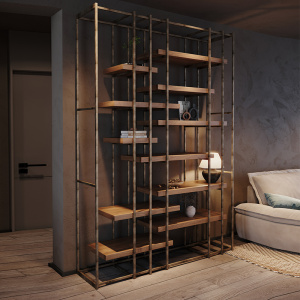 镂空书架隔断创意