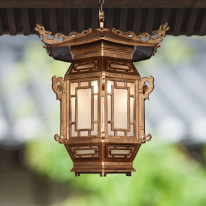 中式屋檐吊灯户外防水庭院复仿古廊庭灯笼寺庙宫廷凉亭室外过道灯