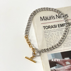 keyi韩国代购 东大门设计款创意爱心铁链项链 韩国直邮