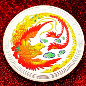 现货日本凤凰涅盘彩印镀金纪念章魔术百鸟族礼物硬币金币纪念币