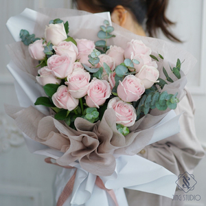 女神教师节粉红玫瑰花束北京鲜花速递送女友老婆闺蜜生日浪漫鲜花