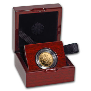 英国 2018 sovereign 圣乔治屠龙 马剑精制proof金币 带盒证