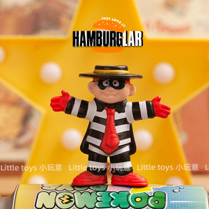 2019年m记开心乐园纪念版四小福汉堡神偷公仔玩偶模型收藏摆件