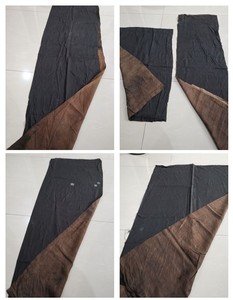 黑色怀旧龟裂纹香云纱双面黑真丝桑蚕丝零头布边角料特价衣裤面料