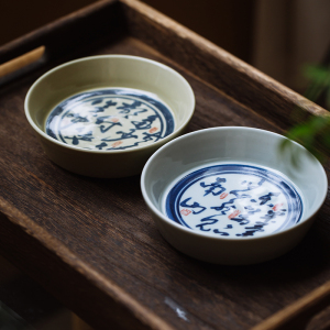 竹里馆 七碗茶诗景德镇陶瓷青花仿古手工诗文壶承茶盘功夫茶具
