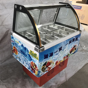 10盒冰粥柜冷藏展示柜鸭脖柜水果柜咸菜柜保鲜柜冰粥机甜品冰柜