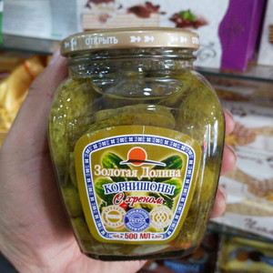 俄罗斯酸黄瓜罐头水果蔬菜罐头即食佐餐配菜小菜 每瓶500ml