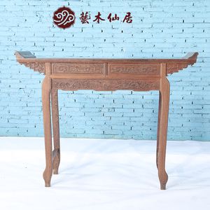 红木家具 鸡翅木翘头案柜 中式仿古中堂实木神台/供桌/香案/条案