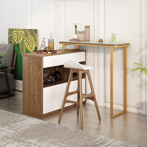 北欧轻奢伸缩吧台桌家用酒柜酒架现代简约餐边柜多功能间厅隔断柜