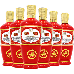 山西杏花村汾酒53度红玻汾500ml*6瓶 清香型国产白酒