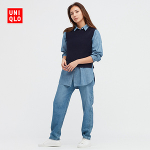 优衣库 女装 圆领针织背心 (春季 马甲 纯色) 445191