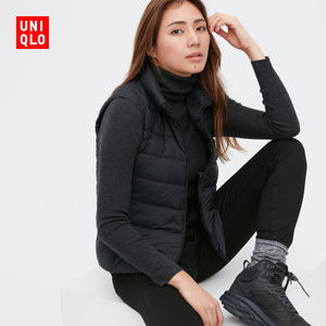 优衣库女装高级轻型羽绒背心(马甲露营户外短款廓形秋冬)450312