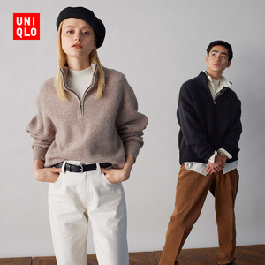 优衣库 男装/女装 souffle yarn半拉链针织衫(长袖毛衣) 438780