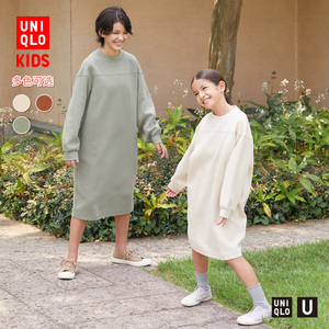 优衣库【uniqlo u】童装/女童 运动半高领连衣裙(长袖)441425