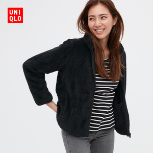 优衣库 秋冬女装长绒摇粒绒拉链茄克(保暖珊瑚绒抓绒外套) 439138