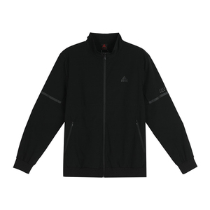 peak匹克外套男秋季户外运动单衣梭织休闲短款上衣立领夹克外衣黑