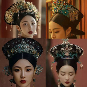 清宫旗头皇后朝服钿子朝冠如懿传延禧攻略头饰剧组道具钿帽帽子