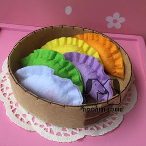 【爱米小城】不织布彩色饺子成品/点心面食/幼教过家家仿真食物