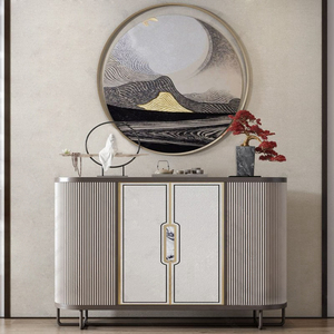 新中式玄关柜轻奢餐边柜高档装饰样板间设计入户正对门客厅墙边柜