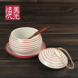 日式陶瓷蒸蛋盅 球形炖盅 带盖炖蛋盅 甜品盅 茶杯 茶碗蒸水蛋盅