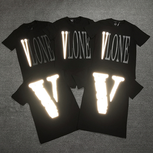 高版本vlone反光短袖3m大v纽约限定陈冠希男女情侣fog美潮风t恤夏