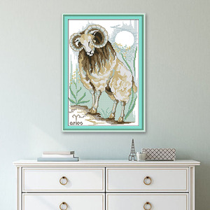 针爱99十字绣羊图案 动物系列生肖羊年刺绣 2023新款线绣竖版手工