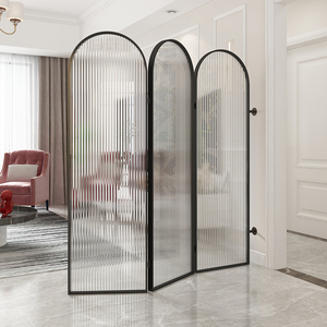 客厅玄关屏风折叠可移动长虹玻璃屏障家用隔断办公室餐厅遮挡装饰