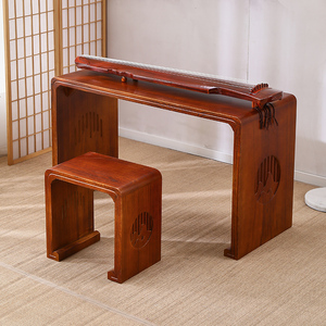 烧桐实木仿古琴桌共鸣古筝桌凳老桐木琴桌琴凳国学古琴桌书法桌